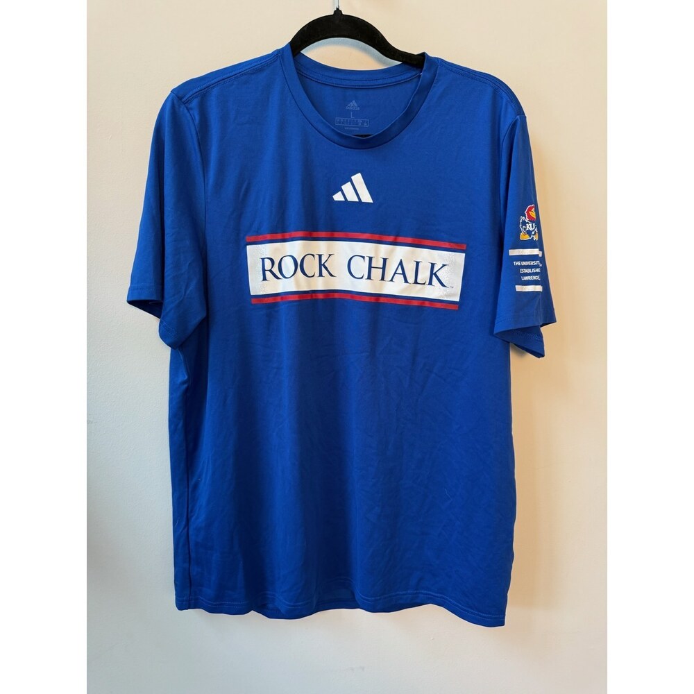 adidas Kansas Jayhawks Blue Performance Tee Size L